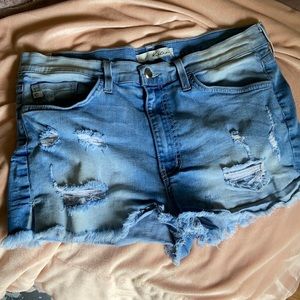KanCan Distressed Denim Shorts